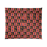 Monarch Butterfly and Chrysalis Checker Comforter
