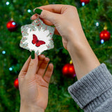 Red Butterfly Ceramic Ornament