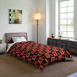 Monarch Butterfly and Chrysalis Checker Comforter