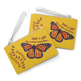 Yellow Monarch Butterfly Clutch Bag FREE SHIPPING