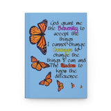 Monarch Serenity Prayer (lt blue) Hardcover Journal Matte FREE SHIPPING