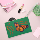 Green of Monarch Butterfly Clutch Bag FREE SHIPPING