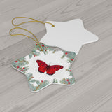 Red Butterfly Ceramic Ornament
