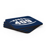 409 Football (Navy) Corkwood Coaster Set FREE SHIPPING