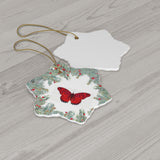 Red Butterfly Ceramic Ornament