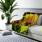 Sunflower Monarch Sherpa Fleece Blanket