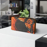 Monarch and Sunflower Zipper Wallet Black