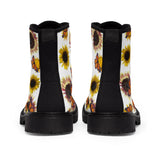 Sunflowers and Monarchs Women's Canvas Boots