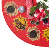 Sunflowers and monarchs Christmas Tree Skirts