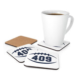 409 Football Corkwood Coaster Set FREE SHIPPING