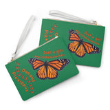 Green of Monarch Butterfly Clutch Bag FREE SHIPPING