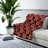 Monarch Butterfly and Chrysalis Quilt-Like Pattern Sherpa Fleece Blanket FREE SHIPPING