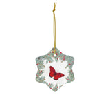 Red Butterfly Ceramic Ornament