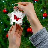 Red Butterfly Ceramic Ornament