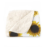 Sunflowers and Monarchs Sherpa Fleece Blanket