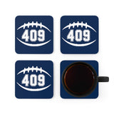 409 Football (Navy) Corkwood Coaster Set FREE SHIPPING