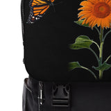 Black Butterfly and Sunflower Casual Shoulder Backpack