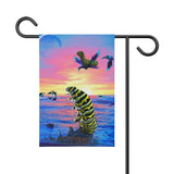 Swallowtail Caterpillar Fantasy Garden Flag
