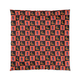Monarch Butterfly and Chrysalis Checker Comforter