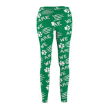 Green Paw Scratch Navy Women's Casual Leggings FREE SHIPPING