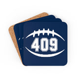 409 Football (Navy) Corkwood Coaster Set FREE SHIPPING
