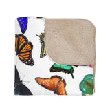 Butterflies everywhere Tan Sherpa Blanket