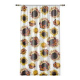 Sunflowers and monarchs Window Curtains