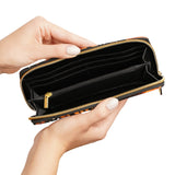 Monarch and Sunflower Zipper Wallet Black