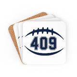 409 Football Corkwood Coaster Set FREE SHIPPING