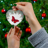 Red Butterfly Ceramic Ornament