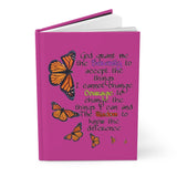 Monarch Serenity Prayer (pink) Hardcover Journal Matte FREE SHIPPING