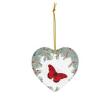 Red Butterfly Ceramic Ornament