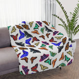 Butterflies everywhere Tan Sherpa Blanket
