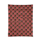 Monarch Butterfly and Chrysalis Checker Comforter