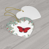 Red Butterfly Ceramic Ornament