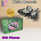 White Monarch Mini Morph Butterfly MicroBlock Model