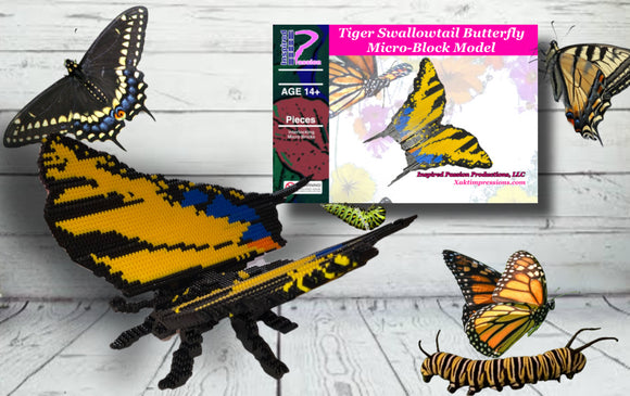 Tiger Swallowtail Micro-Block Brick Model, Designed and Packaged in USA