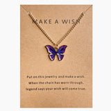 Summer Colorful Butterfly Pendant Necklace For Women Female Clavicle Chain Fashion New Design Jewelry Party Gift