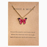 Summer Colorful Butterfly Pendant Necklace For Women Female Clavicle Chain Fashion New Design Jewelry Party Gift