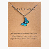 Summer Colorful Butterfly Pendant Necklace For Women Female Clavicle Chain Fashion New Design Jewelry Party Gift