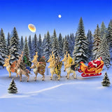 Santa Sleigh and Butterfly Reindeer Display