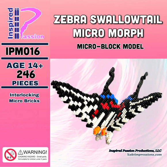 Zebra Swallowtail Butterfly Micro Morph Micro-Block model