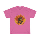 Monarch and Sunflower Unisex Heavy Cotton Tee, Printed in UK