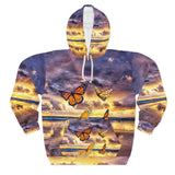 Monarchs and Sunsets Unisex Pullover Hoodie FREE SHIPPING