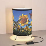 Sunflowers and ButterfliesTripod Lamp with High-Res Printed Shade, US\CA plug