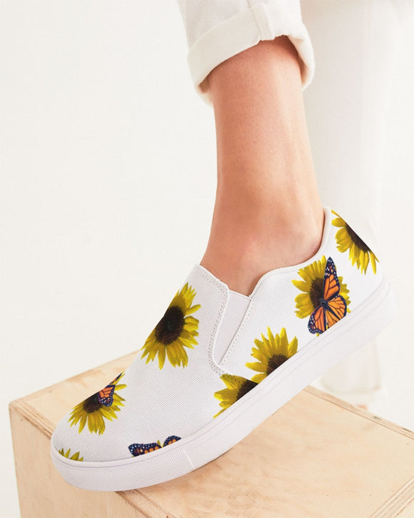 Sunflower and monarch Women's Slip-On Canvas Shoe