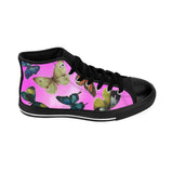 Butterflies Women's High-top Sneakers Pink