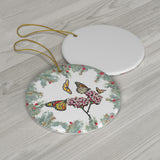 Monarchs and milkweed Ceramic Ornament