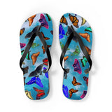 Blue Sky Butterfly Flip Flops