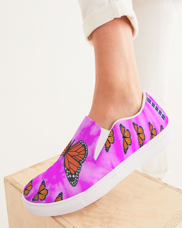 Pink tie dye Women's Slip-On Canvas Shoe